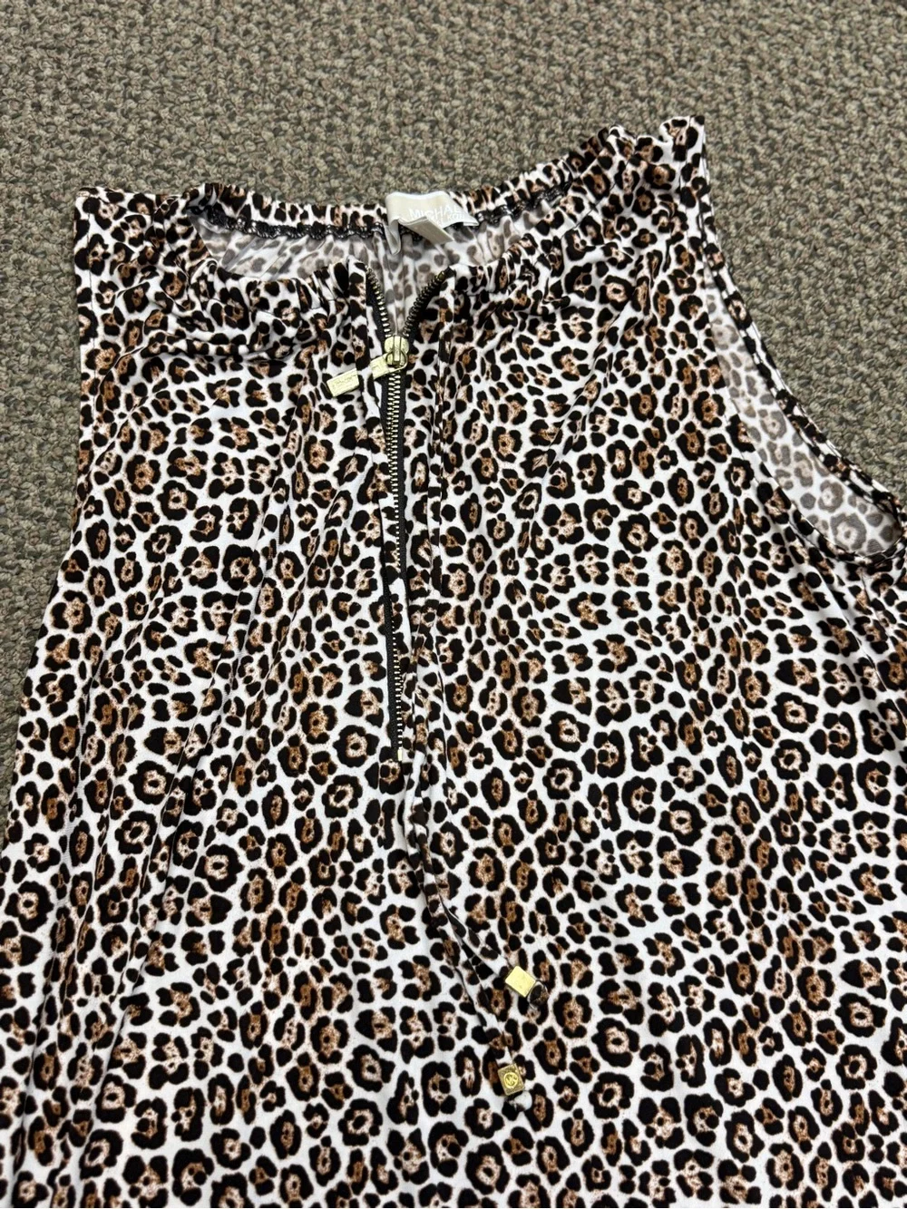 MICHAEL Michael Kors Leopard-Print Mini Dress in Brown and Black